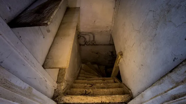 Stairs to basement Stairs to basement